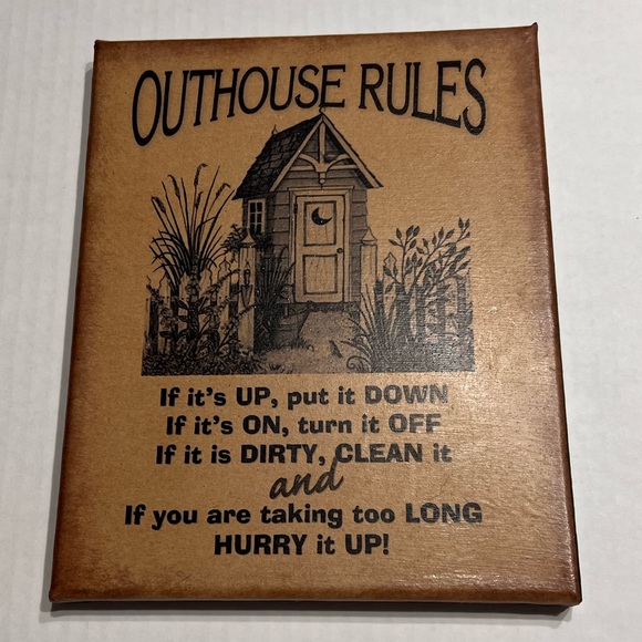 Set of 2 - 8” X 10” Country Bathroom Signs - gently used - very good condition - Picture 5 of 7